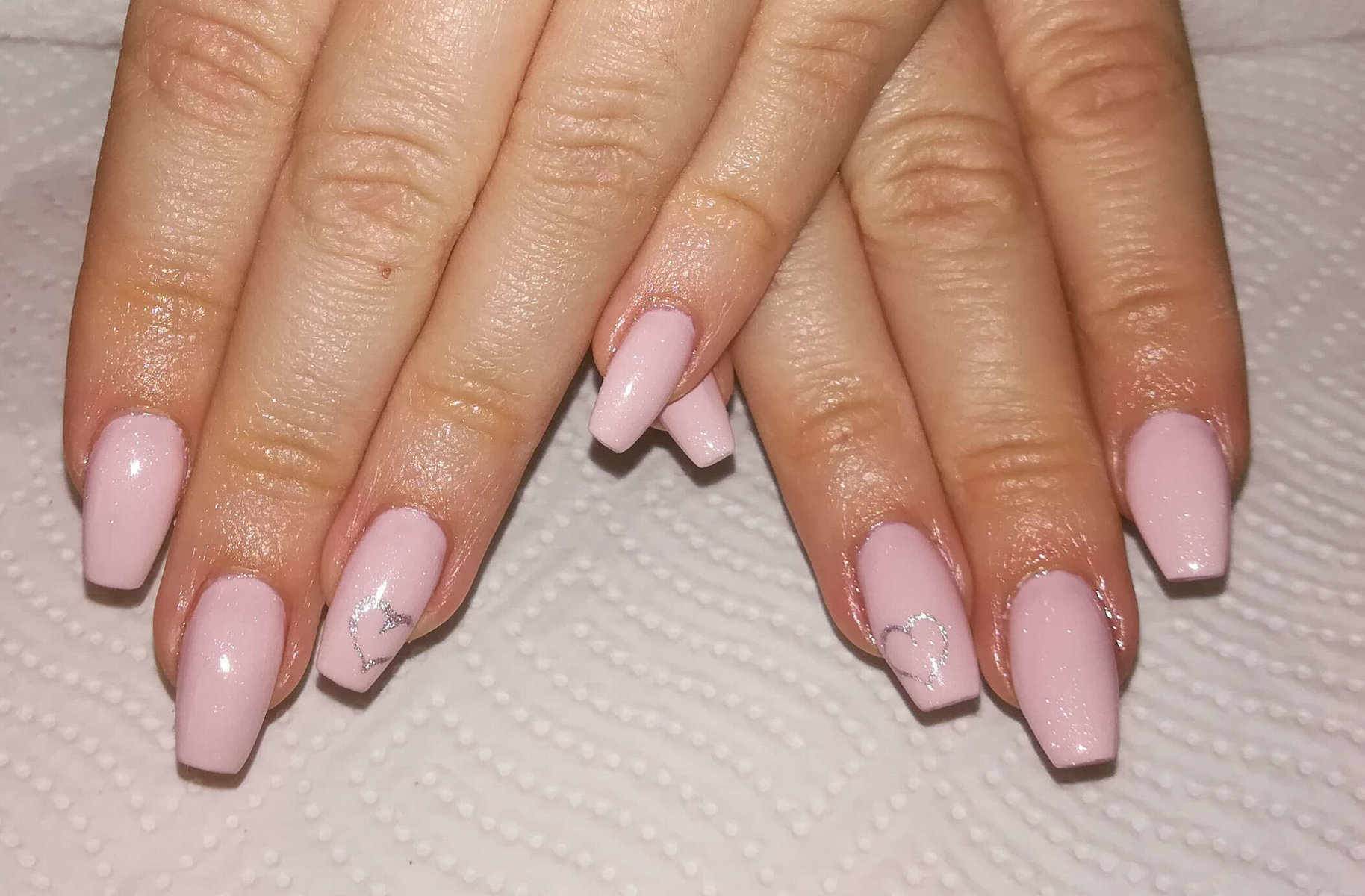 hellrosa Acrylnägel von Melinda’s Nails